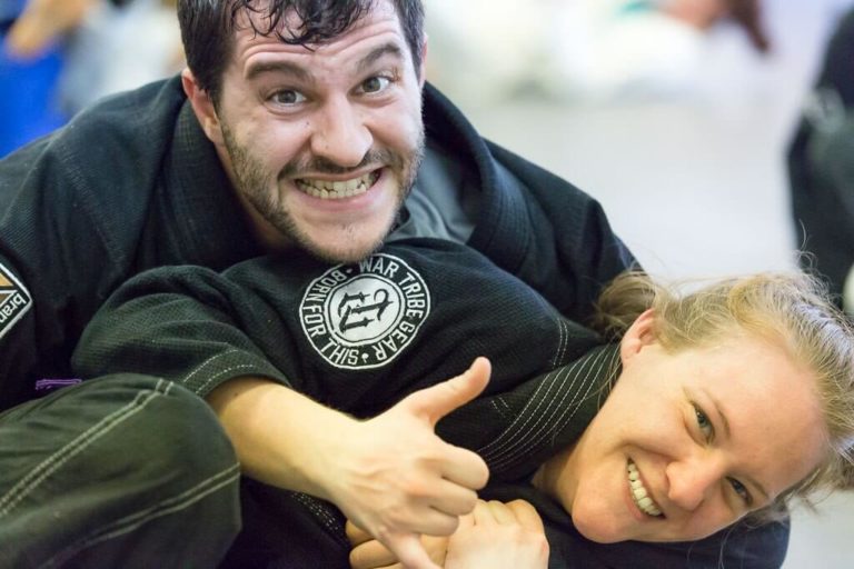 Training Jiu-Jitsu Tessa and Josh