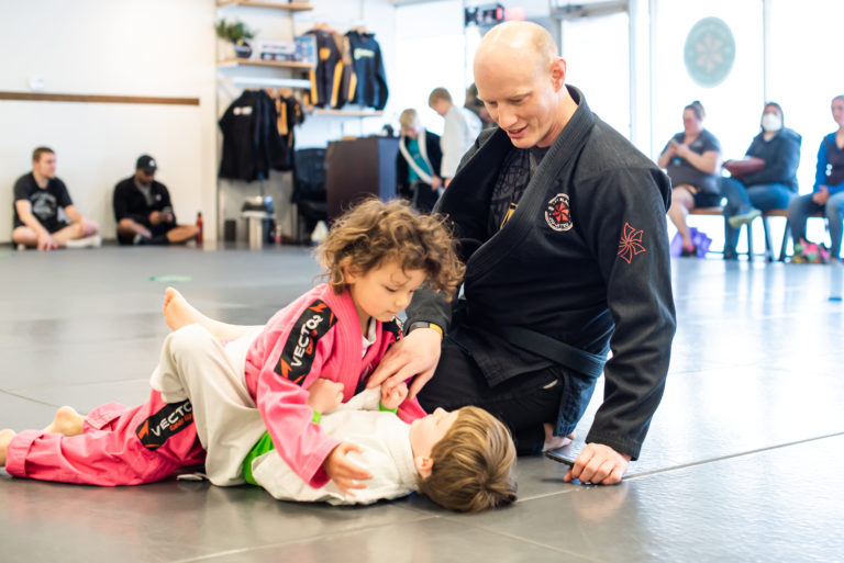 Professor Jubera teaching 4 year olds martial arts in Broomfield