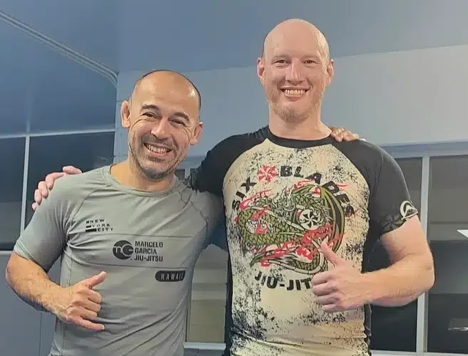 Marcelo Garcia and Matt Jubera after BJJ Training